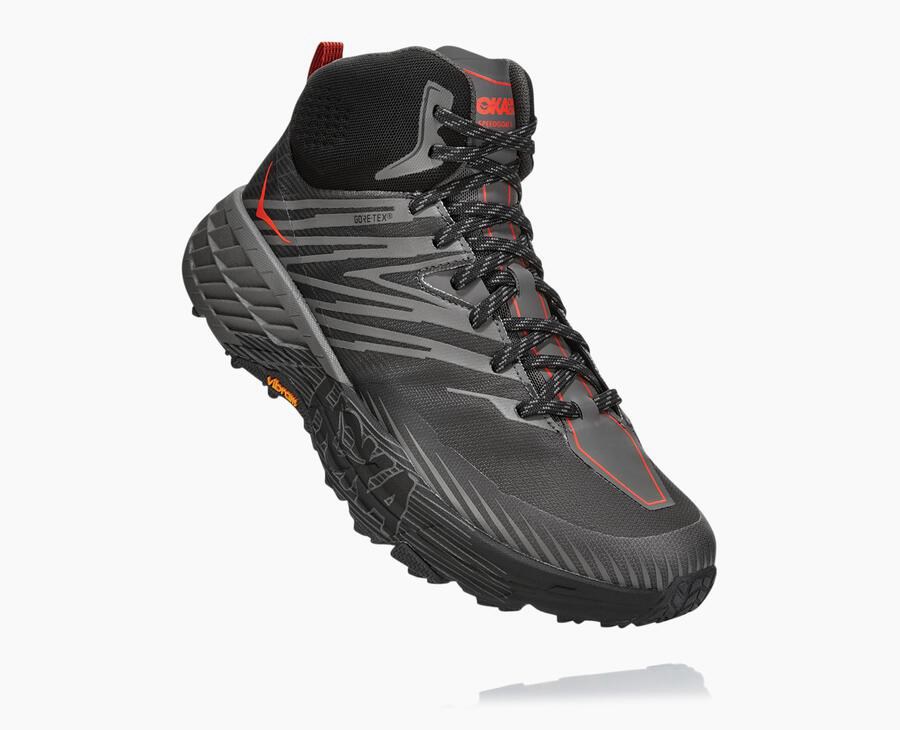 Pánske Trail Tenisky Hoka Slovakia - Speedgoat Mid Gore-Tex 2 - Čierne 84137-XALQ